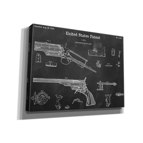 Image of 'Colt Revolver Blueprint Patent Chalkboard,' Canvas Wall Art,16x12x1.1x0,26x18x1.1x0,34x26x1.74x0,54x40x1.74x0