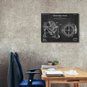 'Stellar Compass Blueprint Patent Chalkboard,' Canvas Wall Art,34 x 26