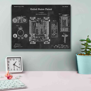 'Tubular Machine Blueprint Patent Chalkboard,' Canvas Wall Art,16 x 12