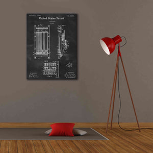 'Cue Rack Blueprint Patent Chalkboard,' Canvas Wall Art,26 x 34