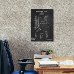 'Double Bass Guitar Blueprint Patent Chalkboard,' Canvas Wall Art,18 x 26