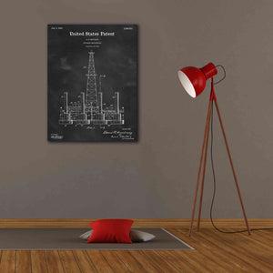 'Drilling Rig Blueprint Patent Chalkboard,' Canvas Wall Art,26 x 34