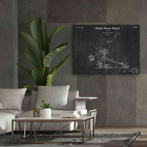 'Drum Beating Mechanism Blueprint Patent Chalkboard,' Canvas Wall Art,54 x 40