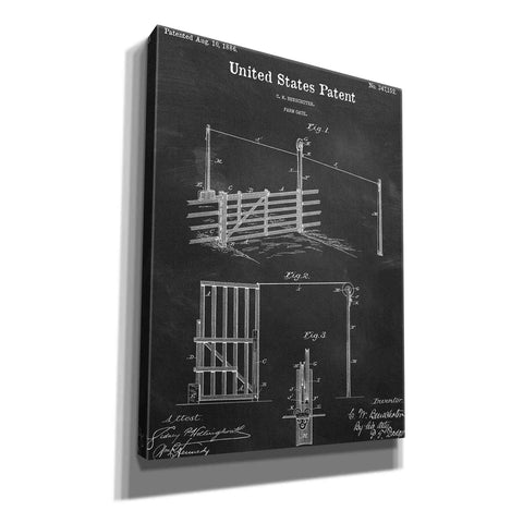 Image of 'Farm Gate Blueprint Patent Chalkboard,' Canvas Wall Art,12x16x1.1x0,18x26x1.1x0,26x34x1.74x0,40x54x1.74x0