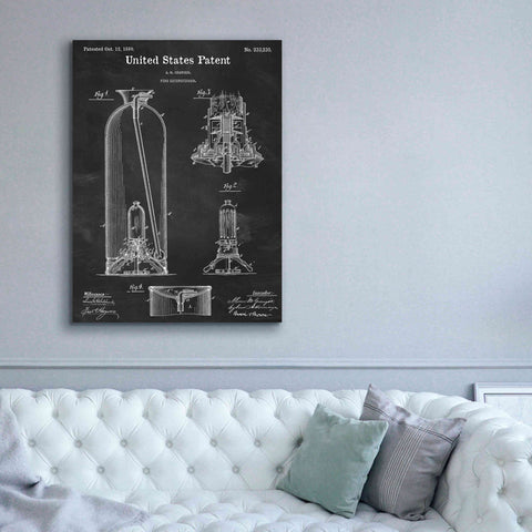 Image of 'Fire Extinguisher Blueprint Patent Chalkboard,' Canvas Wall Art,40 x 54