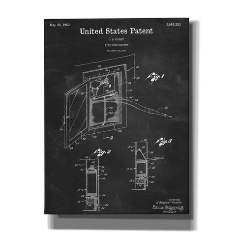 Image of 'Fire Hose Cabinet Blueprint Patent Chalkboard,' Canvas Wall Art,12x16x1.1x0,18x26x1.1x0,26x34x1.74x0,40x54x1.74x0