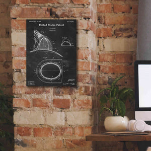 'Fireman's Hat Blueprint Patent Chalkboard,' Canvas Wall Art,12 x 16