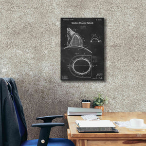 'Fireman's Hat Blueprint Patent Chalkboard,' Canvas Wall Art,18 x 26