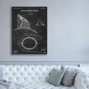 'Fireman's Hat Blueprint Patent Chalkboard,' Canvas Wall Art,40 x 54