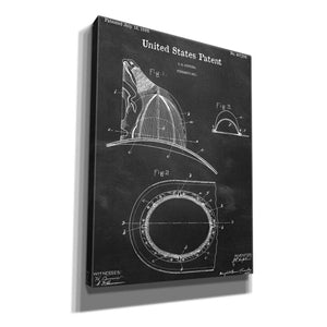 'Fireman's Hat Blueprint Patent Chalkboard,' Canvas Wall Art,12x16x1.1x0,18x26x1.1x0,26x34x1.74x0,40x54x1.74x0