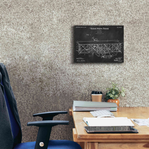 Image of 'Wright Bros. Flying Machine Blueprint Patent Chalkboard' Canvas Wall Art,16 x 12