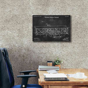 'Wright Bros. Flying Machine Blueprint Patent Chalkboard' Canvas Wall Art,26 x 18