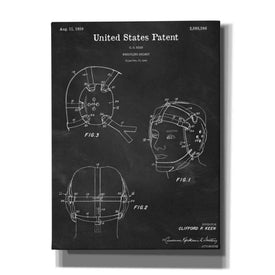 'Wrestling Headgear Blueprint Patent Chalkboard,' Canvas Wall Art,12x16x1.1x0,18x26x1.1x0,26x34x1.74x0,40x54x1.74x0