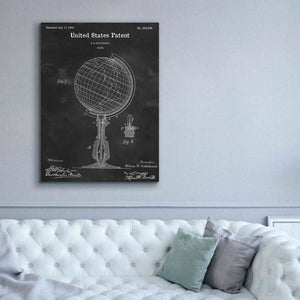 'globe Blueprint Patent Chalkboard,' Canvas Wall Art,40 x 54