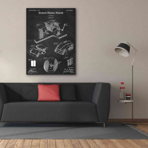 Image of 'Gramophone, 1887 Blueprint Patent Chalkboard,' Canvas Wall Art,40 x 54