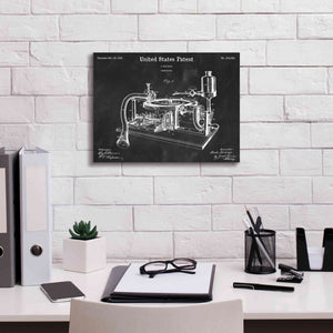 'Gramophone, 1895 Blueprint Patent Chalkboard,' Canvas Wall Art,16 x 12