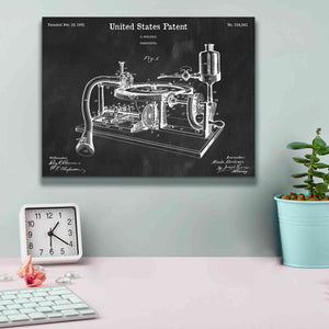 'Gramophone, 1895 Blueprint Patent Chalkboard,' Canvas Wall Art,16 x 12
