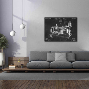 'Gramophone, 1895 Blueprint Patent Chalkboard,' Canvas Wall Art,54 x 40