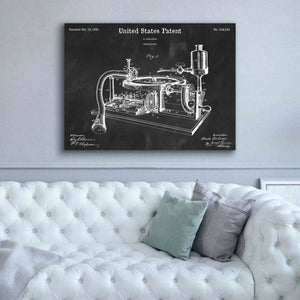 'Gramophone, 1895 Blueprint Patent Chalkboard,' Canvas Wall Art,54 x 40