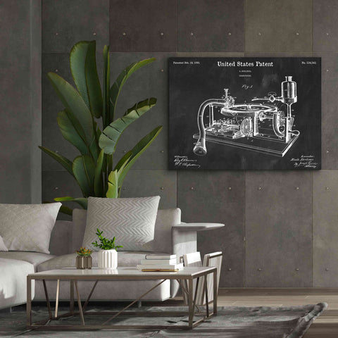 Image of 'Gramophone, 1895 Blueprint Patent Chalkboard,' Canvas Wall Art,54 x 40