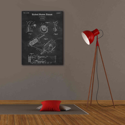 Image of 'Hair Curler Blueprint Patent Chalkboard,' Canvas Wall Art,26 x 34