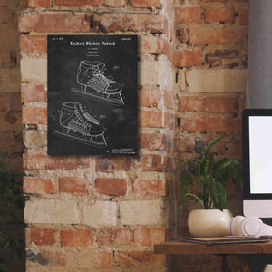 'Hockey Shoe, 1935 Blueprint Patent Chalkboard,' Canvas Wall Art,12 x 16