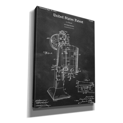 Image of 'Ice Cream Machine Blueprint Patent Chalkboard,' Canvas Wall Art,12x16x1.1x0,18x26x1.1x0,26x34x1.74x0,40x54x1.74x0
