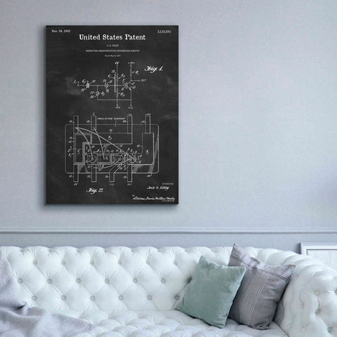 Image of 'Integrated Circuit Blueprint Patent Chalkboard,' Canvas Wall Art,40 x 54