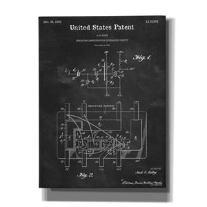 'Integrated Circuit Blueprint Patent Chalkboard,' Canvas Wall Art,12x16x1.1x0,18x26x1.1x0,26x34x1.74x0,40x54x1.74x0