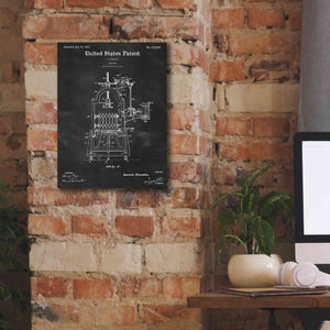 'Wine Press Blueprint Patent Chalkboard,' Canvas Wall Art,12 x 16