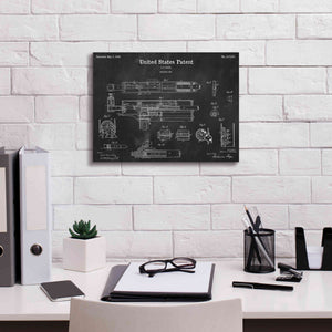 'Machine Gun Blueprint Patent Chalkboard,' Canvas Wall Art,16 x 12