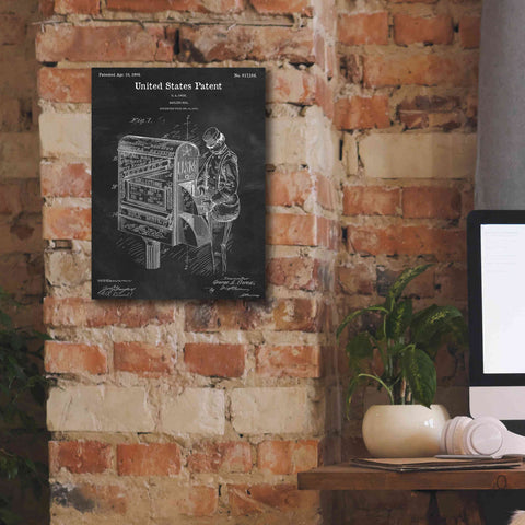 Image of 'Mailbox Blueprint Patent Chalkboard,' Canvas Wall Art,12 x 16