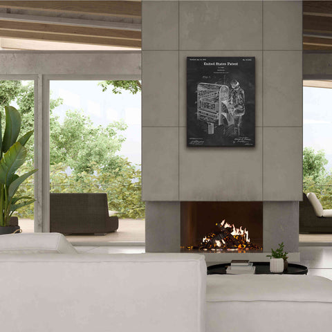 Image of 'Mailbox Blueprint Patent Chalkboard,' Canvas Wall Art,26 x 34