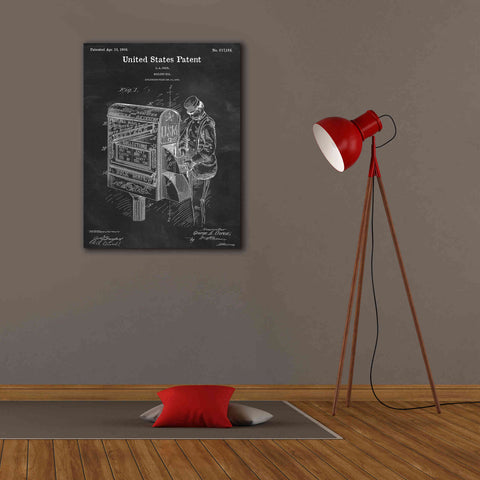 Image of 'Mailbox Blueprint Patent Chalkboard,' Canvas Wall Art,26 x 34