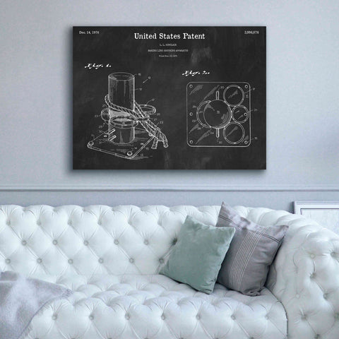 Image of 'Marine Line Secure Device Blueprint Patent Chalkboard,' Canvas Wall Art,54 x 40