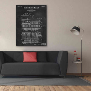 'Keyboard Instrument Blueprint Patent Chalkboard,' Canvas Wall Art,40 x 54