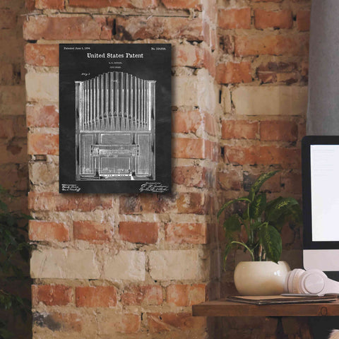 Image of 'Pipe Organ Blueprint Patent Chalkboard,' Canvas Wall Art,12 x 16