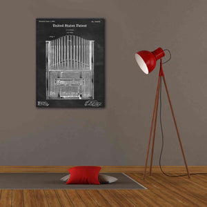 'Pipe Organ Blueprint Patent Chalkboard,' Canvas Wall Art,26 x 34