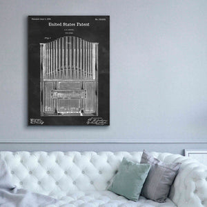 'Pipe Organ Blueprint Patent Chalkboard,' Canvas Wall Art,40 x 54