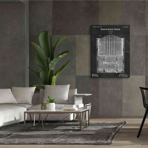 'Pipe Organ Blueprint Patent Chalkboard,' Canvas Wall Art,40 x 54