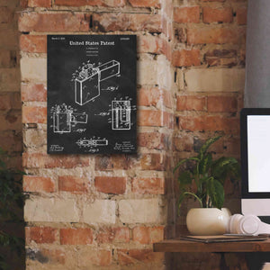 'Pocket Lighter Blueprint Patent Chalkboard,' Canvas Wall Art,12 x 16