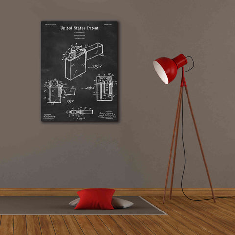 Image of 'Pocket Lighter Blueprint Patent Chalkboard,' Canvas Wall Art,26 x 34
