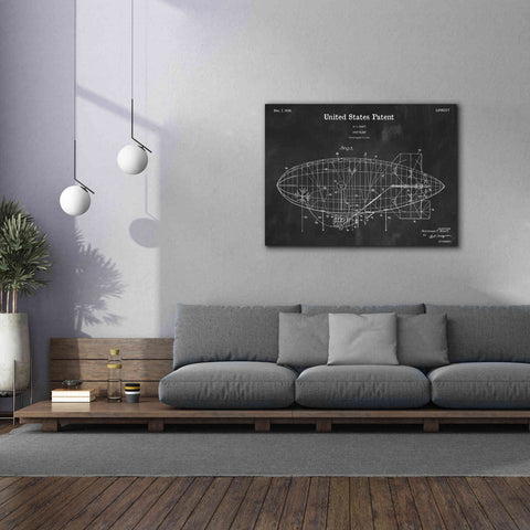 Image of 'Pony Blimp Blueprint Patent Chalkboard,' Canvas Wall Art,54 x 40