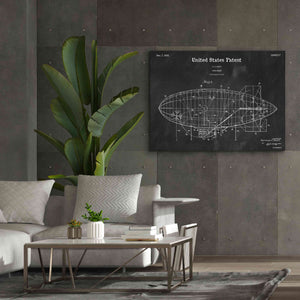 'Pony Blimp Blueprint Patent Chalkboard,' Canvas Wall Art,54 x 40