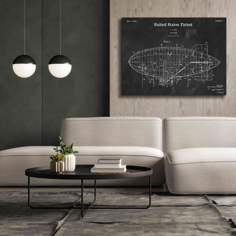 Image of 'Pony Blimp Blueprint Patent Chalkboard,' Canvas Wall Art,54 x 40