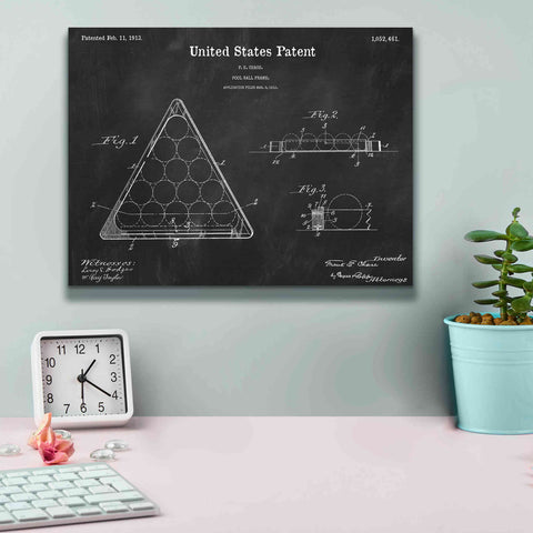 Image of 'Pool Ball Frame Blueprint Patent Chalkboard,' Canvas Wall Art,16 x 12