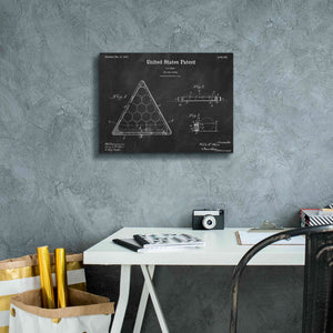 'Pool Ball Frame Blueprint Patent Chalkboard,' Canvas Wall Art,16 x 12