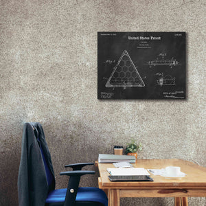 'Pool Ball Frame Blueprint Patent Chalkboard,' Canvas Wall Art,34 x 26