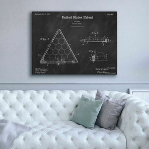 'Pool Ball Frame Blueprint Patent Chalkboard,' Canvas Wall Art,54 x 40