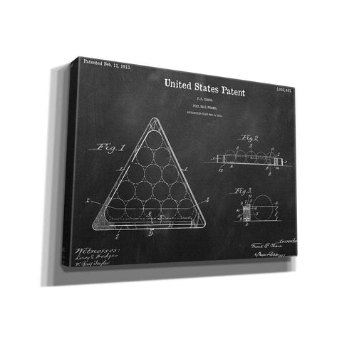 Image of 'Pool Ball Frame Blueprint Patent Chalkboard,' Canvas Wall Art,16x12x1.1x0,26x18x1.1x0,34x26x1.74x0,54x40x1.74x0